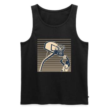 Basketball Basketballer - Männer Premium Bio Tank Top - Schwarz - Vorne - Michal (187cm)