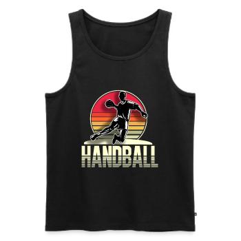 Handball Handballer - Männer Premium Bio Tank Top - Schwarz - Vorne - AI Model Male 178 light (178cm)