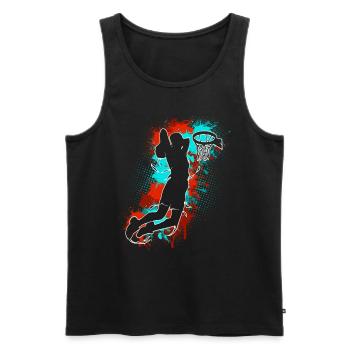 Basketball Basketballer - Männer Premium Bio Tank Top - Schwarz - Vorne - Michal (187cm)