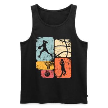 Basket-ball Basketteur Basketteur féminin - Débardeur bio Premium Homme - noir - Devant - Michal (187cm)