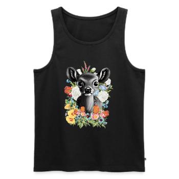 Reh - Männer Premium Bio Tank Top - Schwarz - Vorne - Michal (187cm)