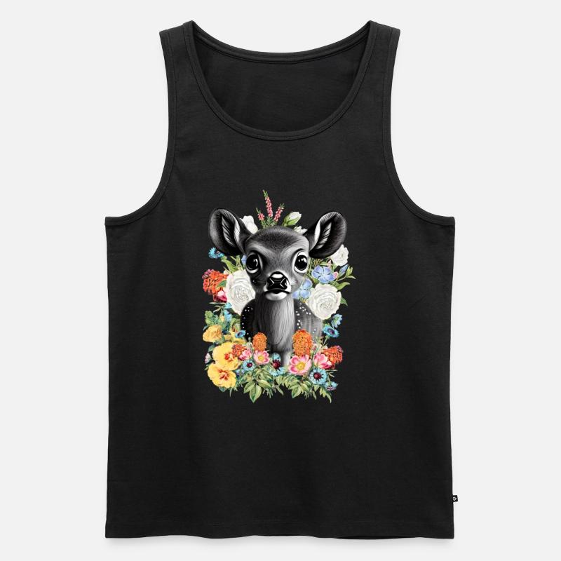Reh - Männer Premium Bio Tank Top - Schwarz