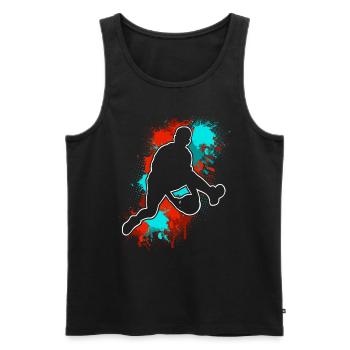 Basketball Basketballer - Männer Premium Bio Tank Top - Schwarz - Vorne - Michal (187cm)