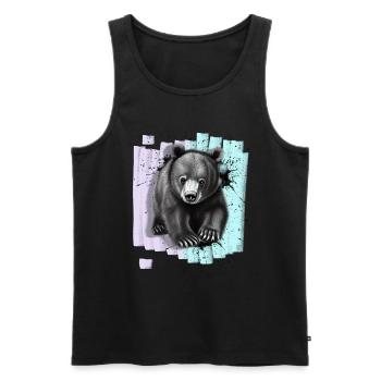 Bear - Men's Premium Organic Tank Top - black - Front - Michal (187cm)