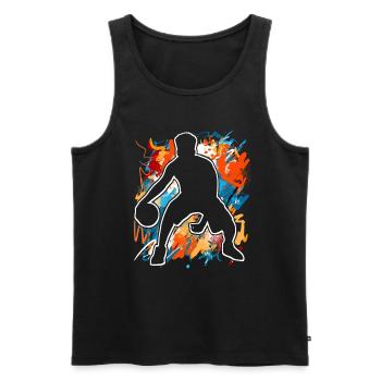 Basketball Basketballer - Männer Premium Bio Tank Top - Schwarz - Vorne - Michal (187cm)
