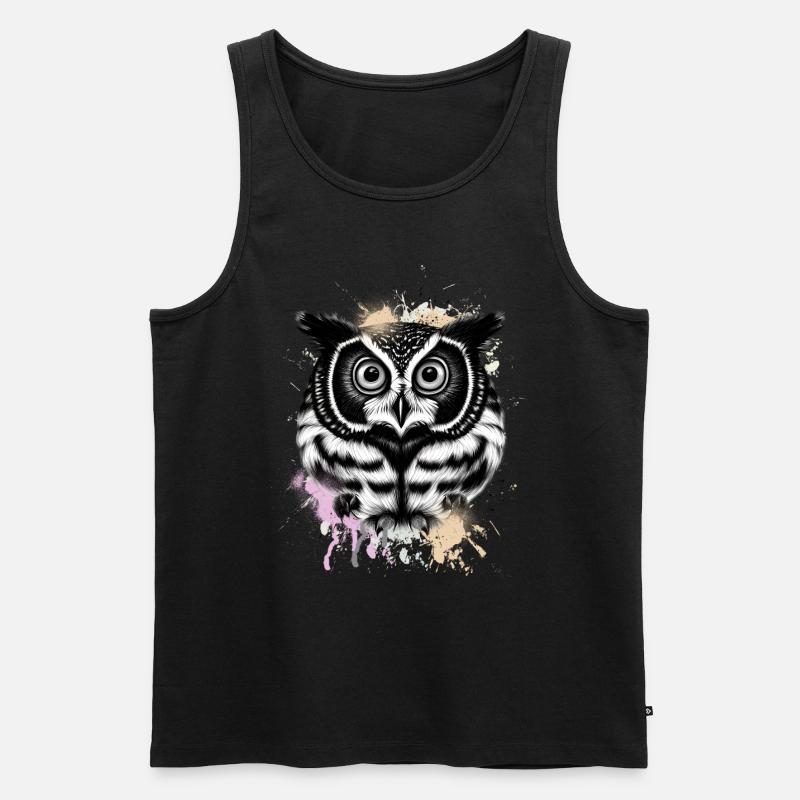 Eule - Männer Premium Bio Tank Top - Schwarz