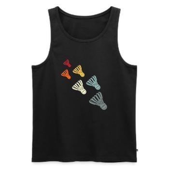 Badminton - Männer Premium Bio Tank Top - Schwarz - Vorne - Michal (187cm)
