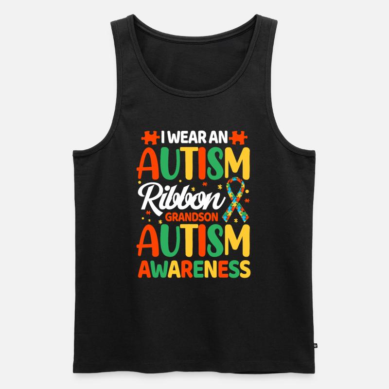 Autismus Autist - Männer Premium Bio Tank Top - Schwarz
