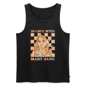 Cannabis Marijuana Weed Smoking - Men's Premium Organic Tank Top - black - Front - AI Model Male 178 light (178cm)