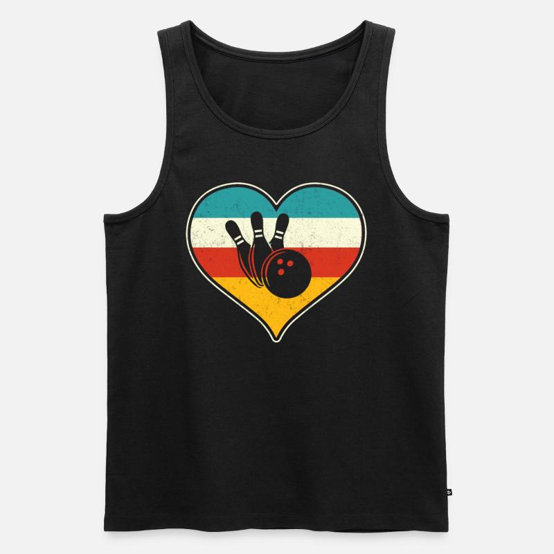 Bowling - Männer Premium Bio Tank Top - Schwarz