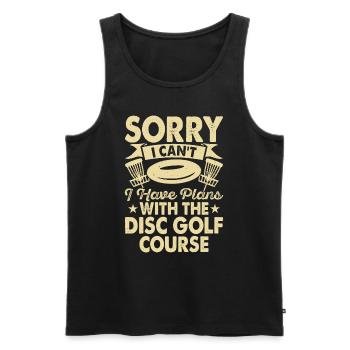 Discgolf Disc Golf - Men's Premium Organic Tank Top - black - Front - AI Model Male 178 light (178cm)