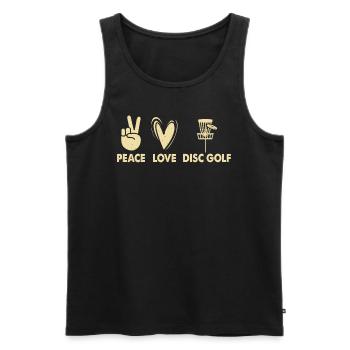 Discgolf Disc Golf - Men's Premium Organic Tank Top - black - Front - AI Model Male 178 light (178cm)
