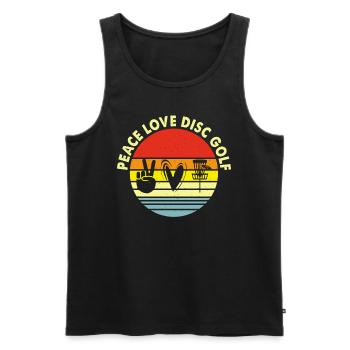 Discgolf Disc Golf - Men's Premium Organic Tank Top - black - Front - AI Model Male 178 light (178cm)