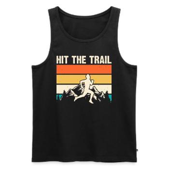 Jogging Course Marathon - Débardeur bio Premium Homme - noir - Devant - Michal (187cm)