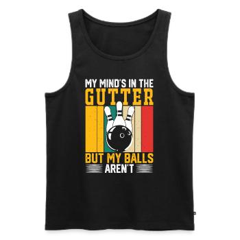 Bowling - Männer Premium Bio Tank Top - Schwarz - Vorne - Michal (187cm)