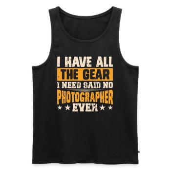 Photographer - Men's Premium Organic Tank Top - black - Front - Michal (187cm)