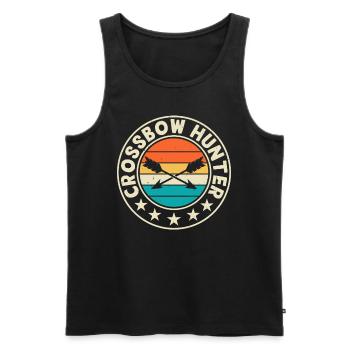 Crossbow Hunter - Men's Premium Organic Tank Top - black - Front - Michal (187cm)