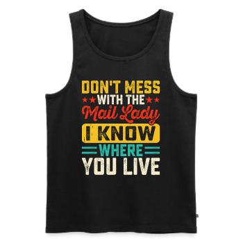 Postman Postman - Men's Premium Organic Tank Top - black - Front - AI Model Male 178 light (178cm)