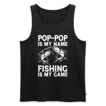 Fishing Daddy Father Son Daughter - Men's Premium Organic Tank Top - black - Front - Michal (187cm)