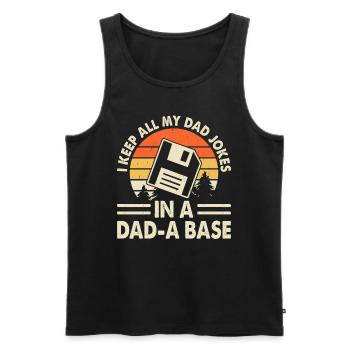 Papa Vater Vatertag - Männer Premium Bio Tank Top - Schwarz - Vorne - Michal (187cm)