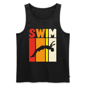 Flotteur de natation - Débardeur bio Premium Homme - noir - Devant - AI Model Male 178 light (178cm)