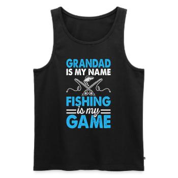 Opa Fischen Angeln Angler - Männer Premium Bio Tank Top - Schwarz - Vorne - Michal (187cm)