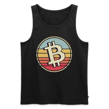 Bitcoin Crypto Cryptocurrency - Men's Premium Organic Tank Top - black - Front - AI Model Male 178 light (178cm)