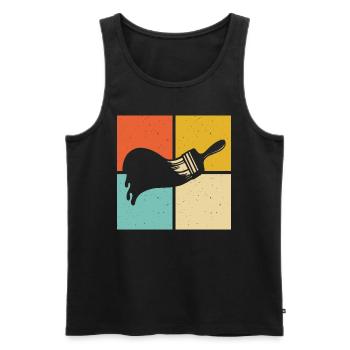 Pinsel Maler Künstler - Männer Premium Bio Tank Top - Schwarz - Vorne - Michal (187cm)