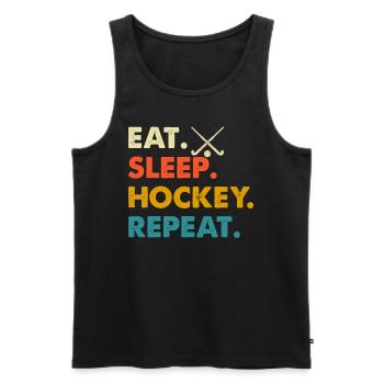 Hockey - Débardeur bio Premium Homme - noir - Devant - AI Model Male 178 light (178cm)