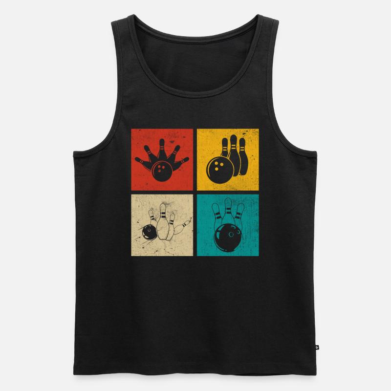 Bowling - Männer Premium Bio Tank Top - Schwarz