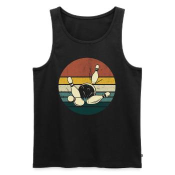 Bowling - Männer Premium Bio Tank Top - Schwarz - Vorne - Michal (187cm)