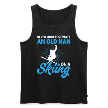 Ski Skifahren Skifahrer - Männer Premium Bio Tank Top - Schwarz - Vorne - AI Model Male 178 light (178cm)