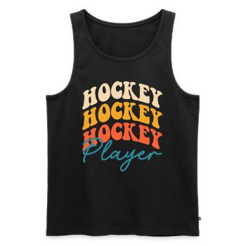 Hockey - Débardeur bio Premium Homme - noir - Devant - AI Model Male 178 light (178cm)