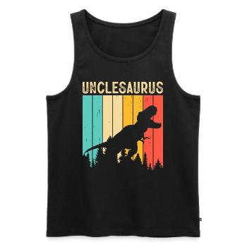 Oncle T Rex Onkelsaurus - Débardeur bio Premium Homme - noir - Devant - Michal (187cm)