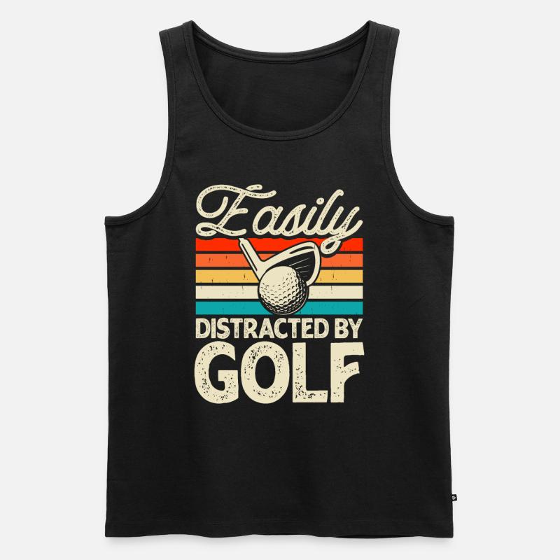 Golf Golfer - Männer Premium Bio Tank Top - Schwarz