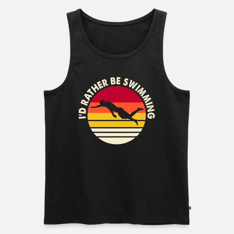 Schwimmen Schwimmer - Männer Premium Bio Tank Top - Schwarz