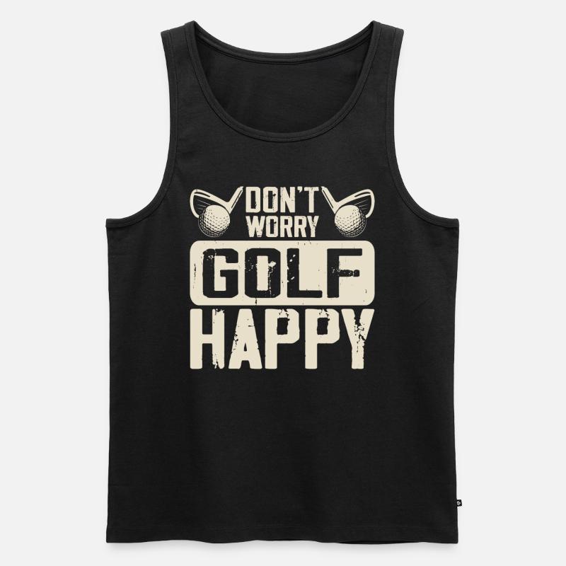 Golf Golfer - Männer Premium Bio Tank Top - Schwarz