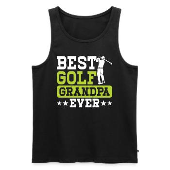 Golf Golfer Opa - Männer Premium Bio Tank Top - Schwarz - Vorne - Michal (187cm)