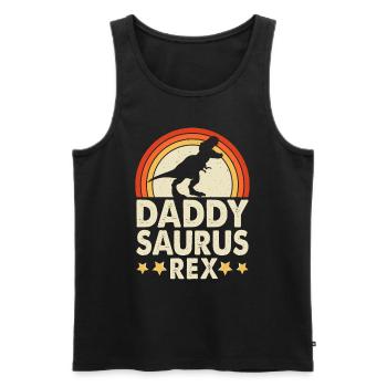 Daddy Saurus Rex Daddy Father Father's Day - Men's Premium Organic Tank Top - black - Front - AI Model Male 178 light (178cm)