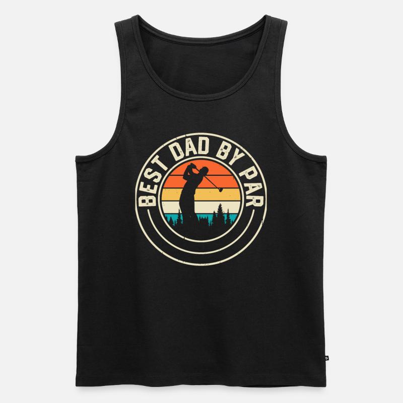 Golf Golfer Papa Vater - Männer Premium Bio Tank Top - Schwarz