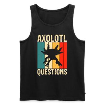Axolotl Questions - Men's Premium Organic Tank Top - black - Front - AI Model Male 178 light (178cm)