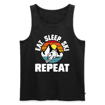 Ski Skifahren Skifahrer - Männer Premium Bio Tank Top - Schwarz - Vorne - AI Model Male 178 light (178cm)