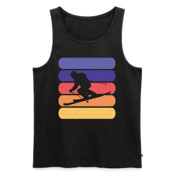 Ski Skifahren Skifahrer - Männer Premium Bio Tank Top - Schwarz - Vorne - AI Model Male 178 light (178cm)