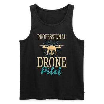 Drone - Débardeur bio Premium Homme - noir - Devant - AI Model Male 178 light (178cm)
