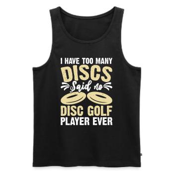 Discgolf Disc Golf - Men's Premium Organic Tank Top - black - Front - AI Model Male 178 light (178cm)