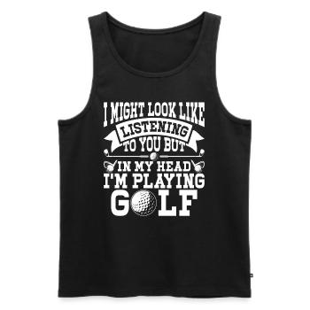 Golf Golfer - Männer Premium Bio Tank Top - Schwarz - Vorne - Michal (187cm)