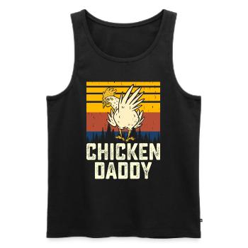 Papa de poulet - Débardeur bio Premium Homme - noir - Devant - Michal (187cm)