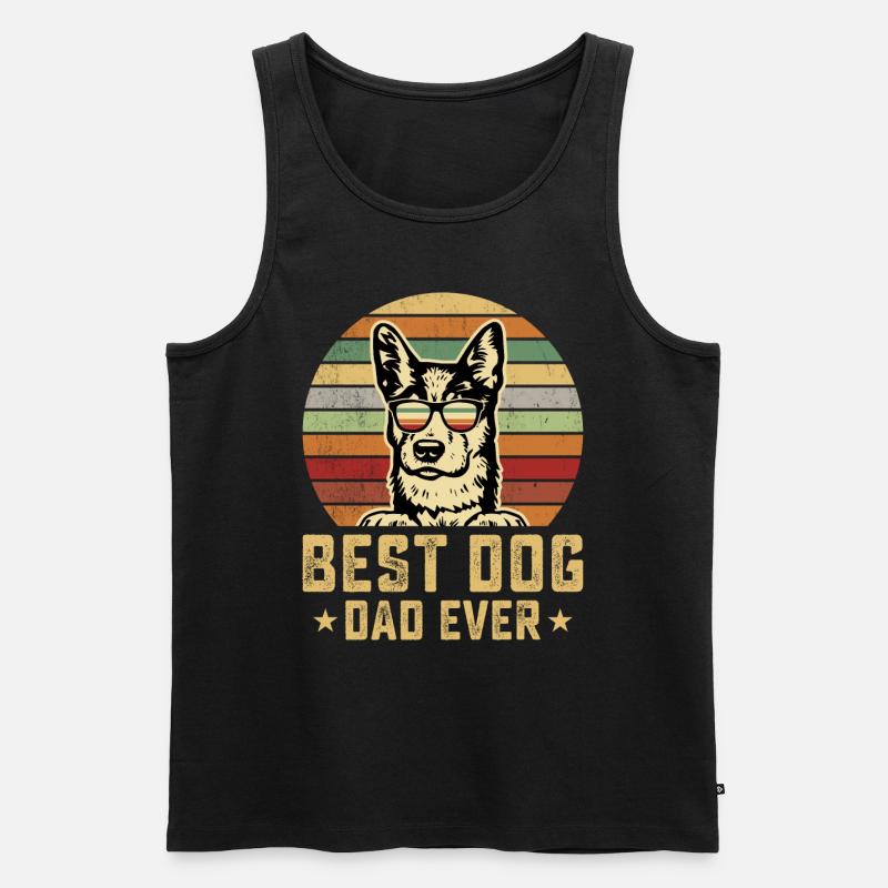 Hunde Papa - Männer Premium Bio Tank Top - Schwarz