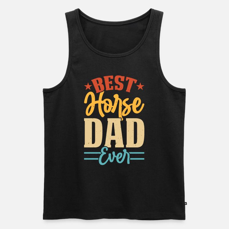 Pferde Papa - Männer Premium Bio Tank Top - Schwarz