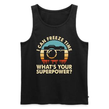 Photographer - Men's Premium Organic Tank Top - black - Front - Michal (187cm)